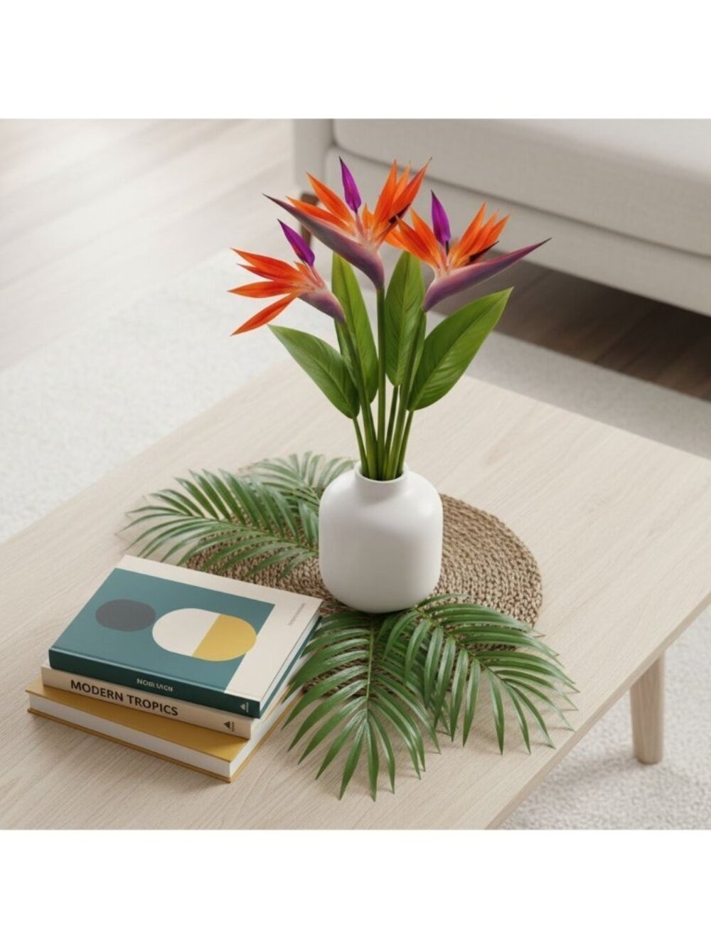 Artificial Bird of Paradise Flowers Realistic Strelitzia 3 Stem Bundle - Picture 7 of 9